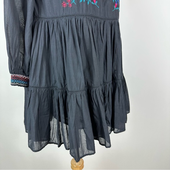 Free People Sunbeams Embroidered Off The Shoulder Boho Mini Dress Size XS - Picture 7 of 14